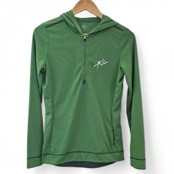 ALO Yoga Tops - Alo Yoga Fresh N Livin Green Half-Zip Hoodie Sz M Lightweight Activewear